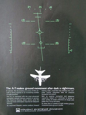 8/1973 PUB LTV VOUGHT SYSTEMS AEROSPACE A-7 HEAD-UP DISPLAY ORIGINAL AD