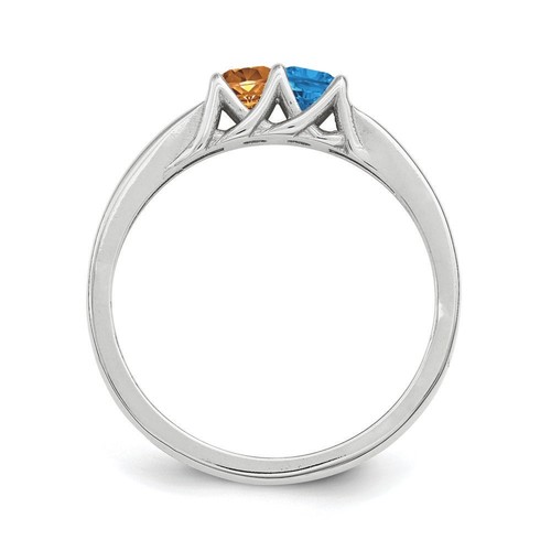 14K Solid Gold Mother's Heart Ring 2 to 6 Birthstones Family Ring, Moms jewelry - Picture 5 of 22