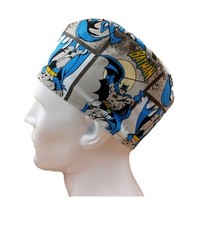 Batman Patchwork Grey Men's Handmade Scrub Cap Doctor Theatre Nurse Hospital