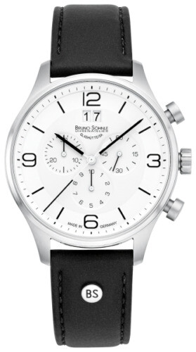 Bruno Soehnle Rindsleder-Armband, Wasserdicht – Klassisches Schwarzes Lederarmband Mit Schnalle, 22 Mm Breite