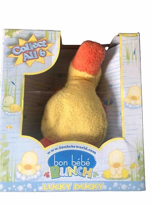 Lucky Ducky Plush Bon Bebe Bunch Collectible Soft Baby Washable Duck New Box