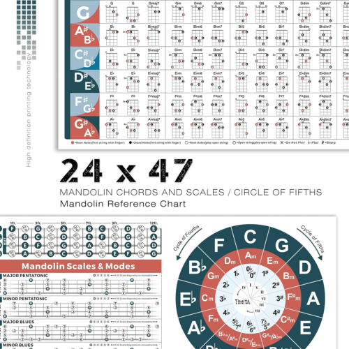 Mandolin Chord Scales Chart - Master Popular Mandolin Chords | Mandolin Scales | - Picture 3 of 6