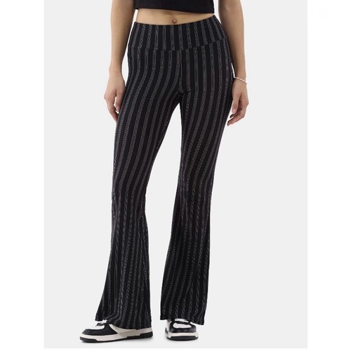 No Boundaries Pull on Flare Pants Small 4-6 New with Tags Black Pin Stripe Soft - Picture 2 of 5