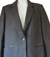  150 HARVE BENARD Womens sz 8 Gray WOOL Single Button Career Party Blazer Coat