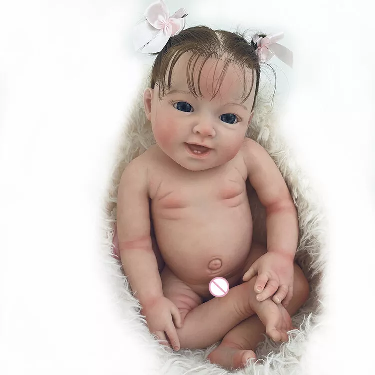 18Soft Full Body Solid Silicone Bebe Reborn Doll Handmade Artist