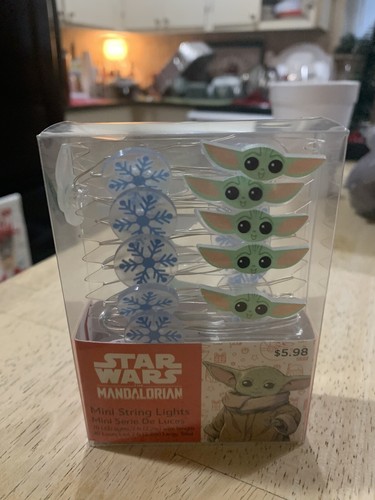 Grogu Mandalorian Weihnachten Mini Lichterkette 20 LED 7 Fuß Star Wars Neu Versiegelt - Bild 1 von 6