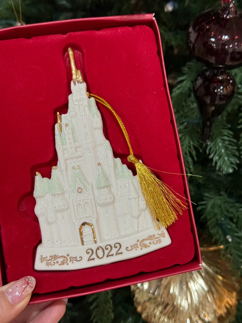 Disney Lenox Cinderella Castle Porcelain Ornament Hanging Pendant Collectible