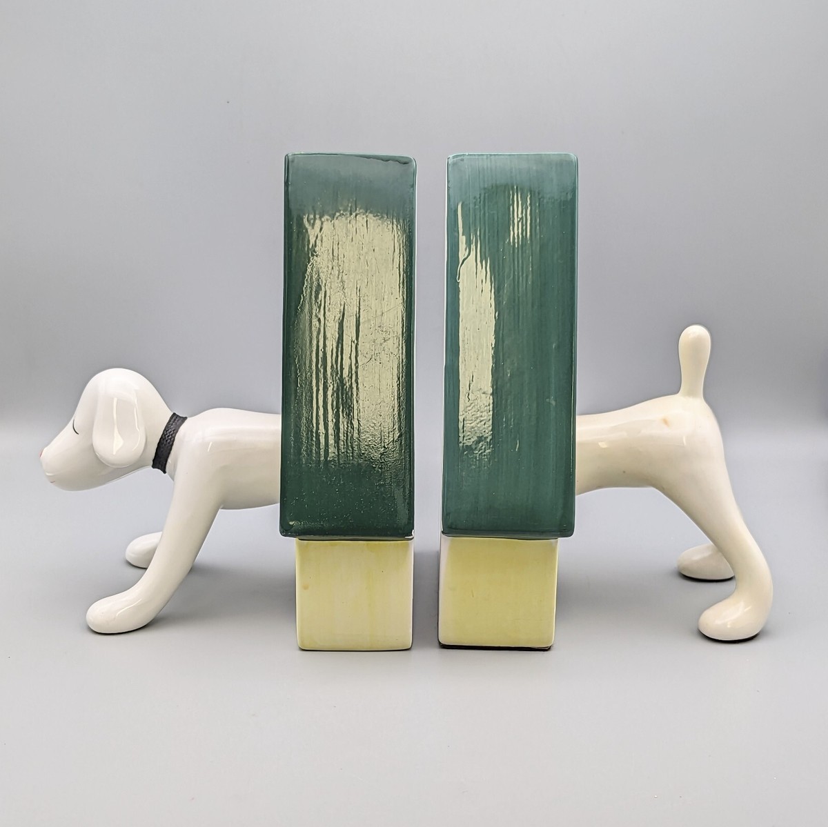 Yoshitomo Nara 2002 Lonesome Puppy Ceramic Sculpture Bookends