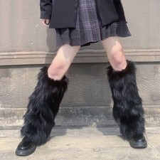 Winter Furry Warm Soft Faux Fur Foot Covers Leg Warmers Boot Socks Ankle Warmer