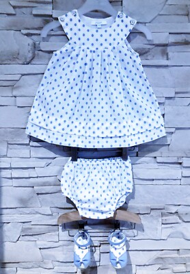 Lot De 4 Pièces Jacadi Pour Bébé Fille 3/6 Mois - Robe, Culotte, Chapeau, Barboteuse Motif Tulipes - Comme Neuf