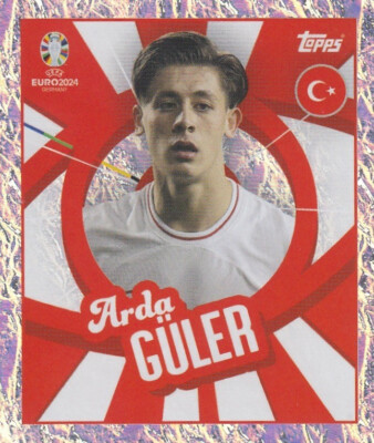 Topps Sticker Fußball EM Euro 2024 Nr. TUR PTW: Arda Güler Türkiye Bild NEUWARE