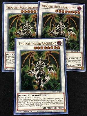 #ad YUGIOH THOUGHT RULER ARCHFIEND BROL EN070 1ST ULTRA X3 NM $3.99
