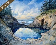 Olympic Peninsula with tide pools oil painting 8x10 Print