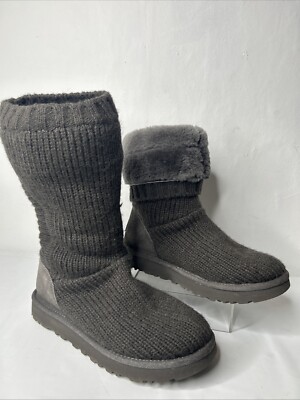 Gray Knit Ugg Boots Womens UGG AUSTRALIA 5879 Classic Cardy Argyle