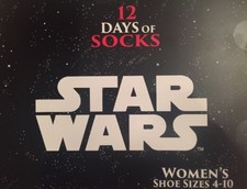 NEW 12 Days of Socks Gift Set STAR WARS Women's Shoe Size 4-10 Rare Collectible