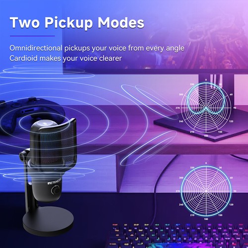 Retekess TG201 Micrófono Inalámbrico para Juegos Condensador USB Sistema de Transmisión en Vivo - Imagen 2 de 20