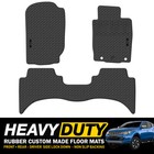 Custom Heavy Duty Rubber Floor Mats Triton MQ GLS GLX Dual Cab 5/2015-20 Black