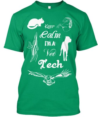 Keep Calm I'm a Vet Tech Tee T-shirt Made in the USA Size S to 5XL