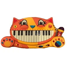 B Toys Meowsic Toy Piano Childrens Keyboard Cat Piano w Toy Microphone Musical