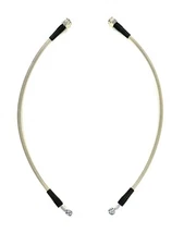 Braided Stainless Brake Hoses 15 1/4" Long w/ 10mm Banjo & 3/8"-24 Female, Pair