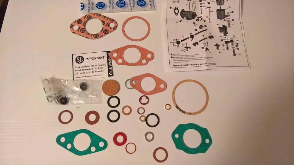 Juego juntas kit AUE800 SU 1 1/8" carburador para allard prefect anglia ford consul  Foto 2 de 2