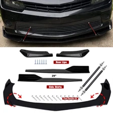 For Chevrolet Comaro Front Bumper Rear Lip Spoiler Splitter Body Kit+Strut Rod G