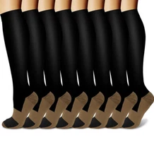 Copper Compression Socks for Women & Men Circulation (7 Pairs) - Best for Runnin