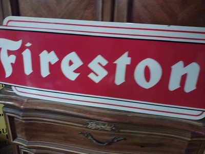 VINTAGE FIRESTONE TIRES DEALERSHIP - GAS STATION PORCELAIN SIGN