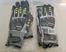 2 Pair Ironwear Palm Coated Cut Resistant Gloves ANSI A6 Cut 5 4891 Size L & XL