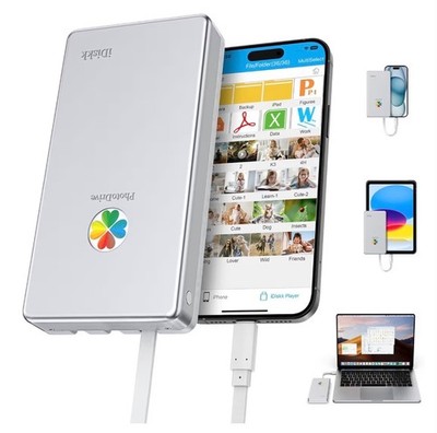 2TB MFi Certified External Hard Drive for iPhone 17 16 15 14, iPad, Android, Mac