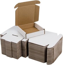 50 Pack 4x4x1 Inches Small Shipping Boxes, White Corrugated 4x4x1, 