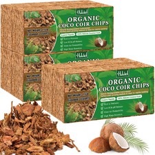 Halatool 6 Pcs Coco Husk Chips for Plants - 6.6 LB 100 Organic Coconut 6pcs