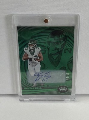 2024 Panini Illusions #100 - Breece Hall - Emerald - AUTO - #’d 07/10 - JETS