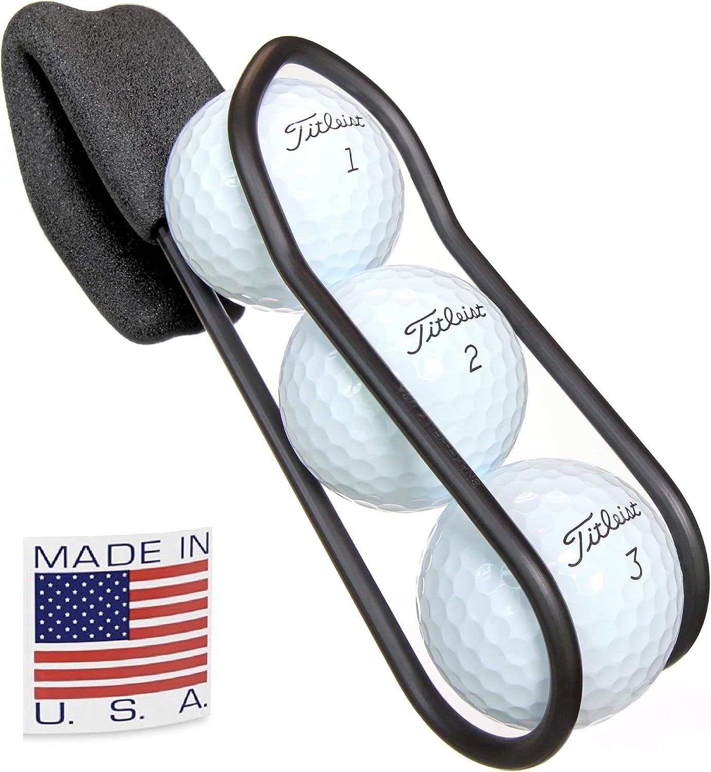 Black Pro Golf Ball Holder with Quick-Draw Release