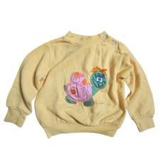 Vintage 1981 Krazy Kritters Turtle Applique Sweatshirt 18M USA Retro Kidcore
