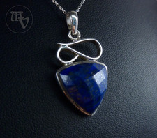 Vintage 925er Silber Anhänger mit Lapislazuli Dreieck 3,5cm 5,0g Second Hand