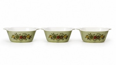 3x VTG CorningWare Spice of Life P-43-B 2.75 Cup Petite Casserole Dishes USA