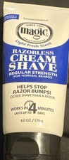 Magic Razorless Cream Shave Regular Strength Light Fresh Scent 6 oz Men