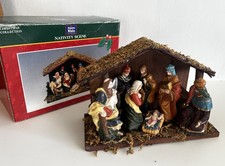 Vintage Nativity Scene Stable With Figures The Snow White collection Christmas 