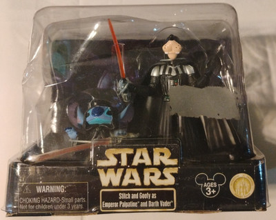 Sar Wars Disney Parks Star Tours Stitch & Goofy Palpatine Darth Vader 2010 Hasbr