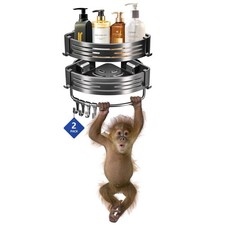 Suction Cup Shower Caddy - No Drilling Removable, Corner Shower Shelves - Alu...