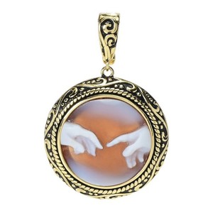 Authentic Cameo Italiano 18K Gold Plated "Acropolis" Artist Series Pendant
