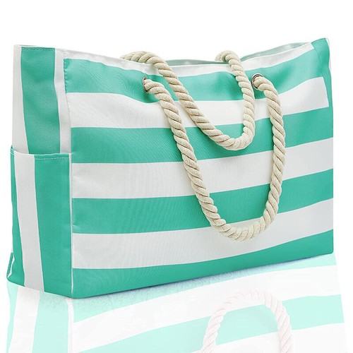 Extra Large Beach Waterproof Bags Tote Bag with Zip for Travel Swim for Women - Picture 4 of 26