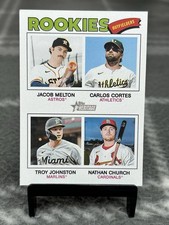 2026 Topps Heritage Jacob Melton, Carlos Cortes, Church, Johnston (RC) SP #373