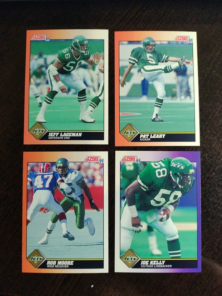 1991 Score - Clifton, Kelly, Leahy, Nagle, Moore, Jeff Lageman - New York Jets - Image 3 of 4