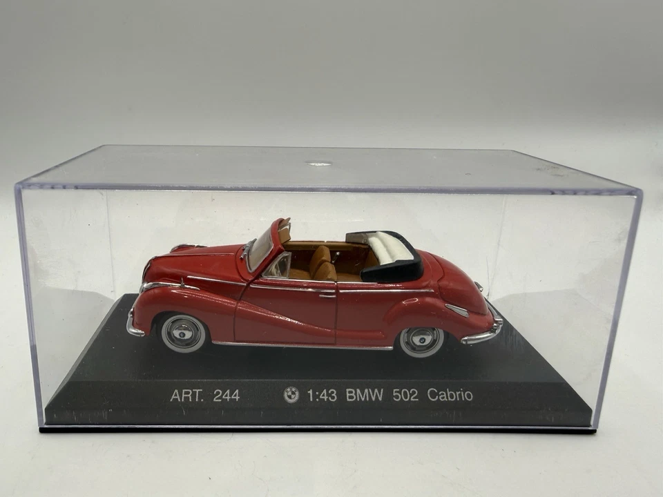 Arte de coches en detalle. Coche modelo BMW 502 descapotable 244 escala 1:43 rojo diecast Foto 3 de 4