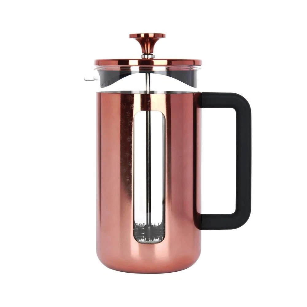 La Cafetière Pisa 8 Cup Borosilicate French Press Copper Stainless Steel 1L