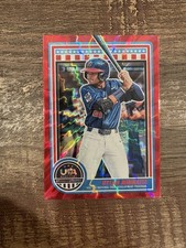 2025 USA Baseball Stars and Stripes Red Lightning #188 Dylan Minnatee /30