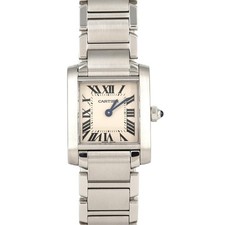 Authentic Cartier Tank Française SM W51008Q3 Stainless Steel Quartz #270-00...