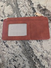 Jen Co Saige Slim Card Holder Wallet Rust